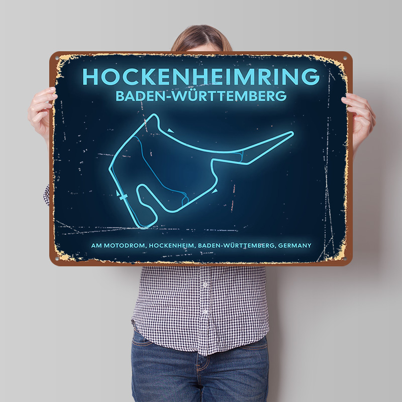 Hockenheimring Circuit Neon Ma - Custom Map Poster のレビューと価格