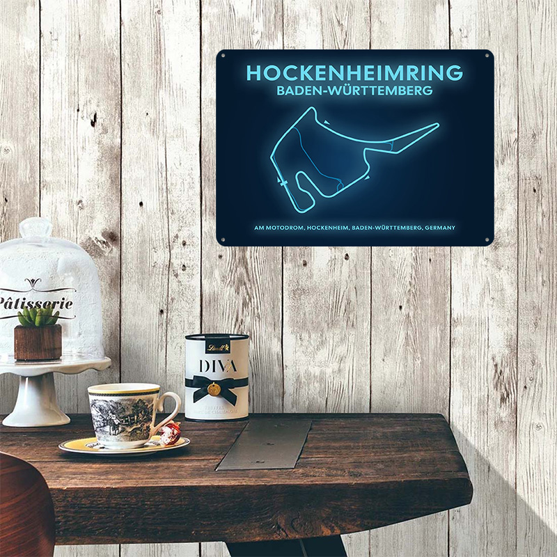 Hockenheimring Circuit Neon Ma - Custom Map Poster のレビューと価格
