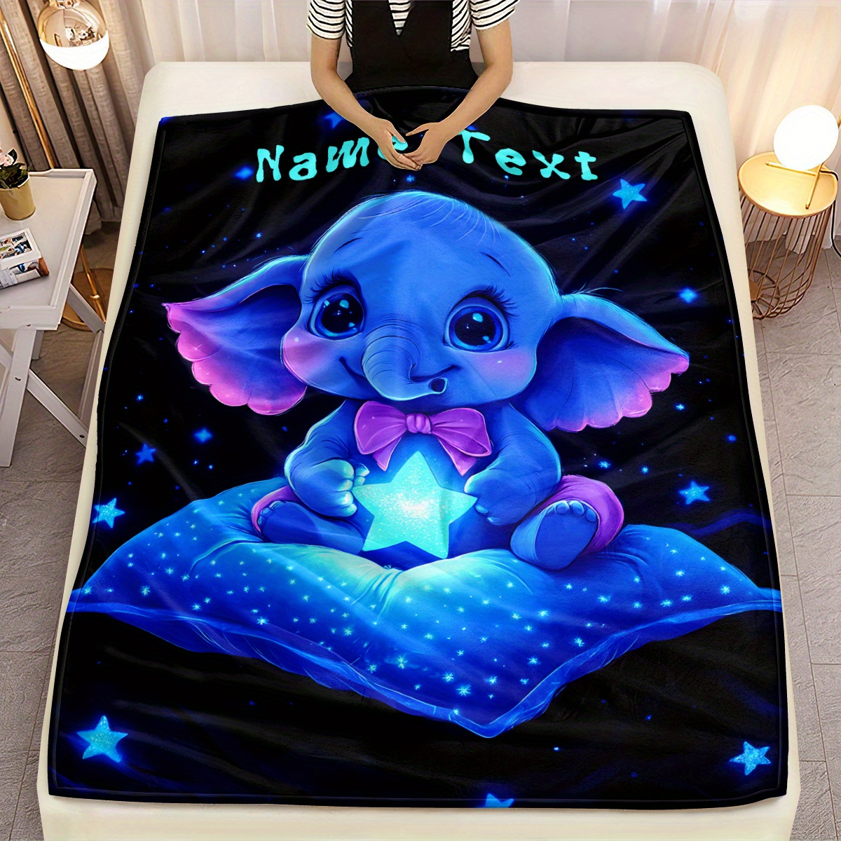 Personalized Cute Blue Elephan - Custom Night Sky のレビューと価格