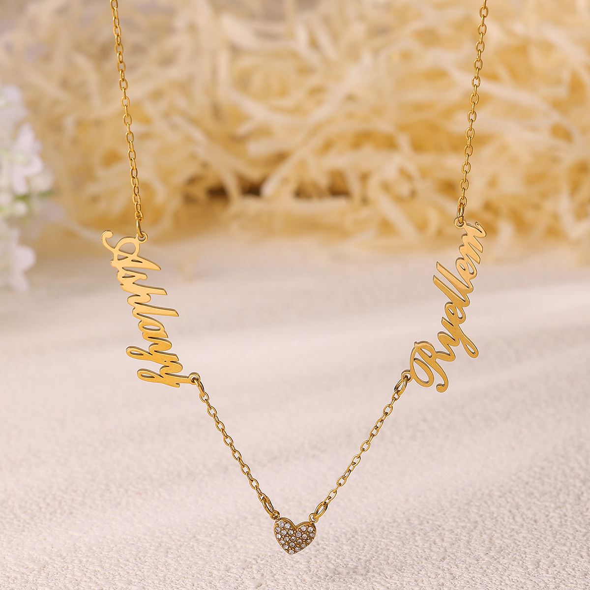 Custom Two Name Necklace For W - Name Necklace Custom のレビューと価格