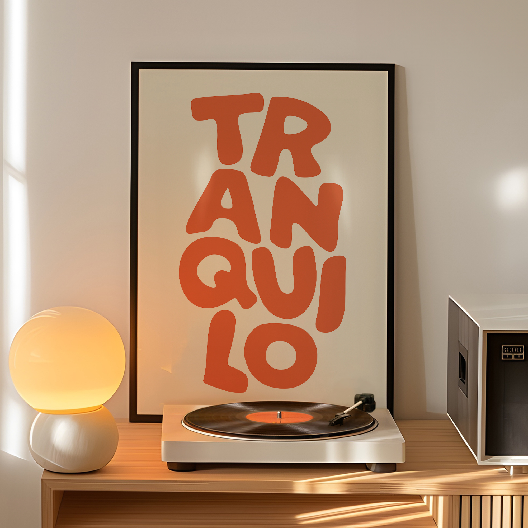 Boho Tranquilo Orange Cream Re - Custom Map Poster のレビューと価格