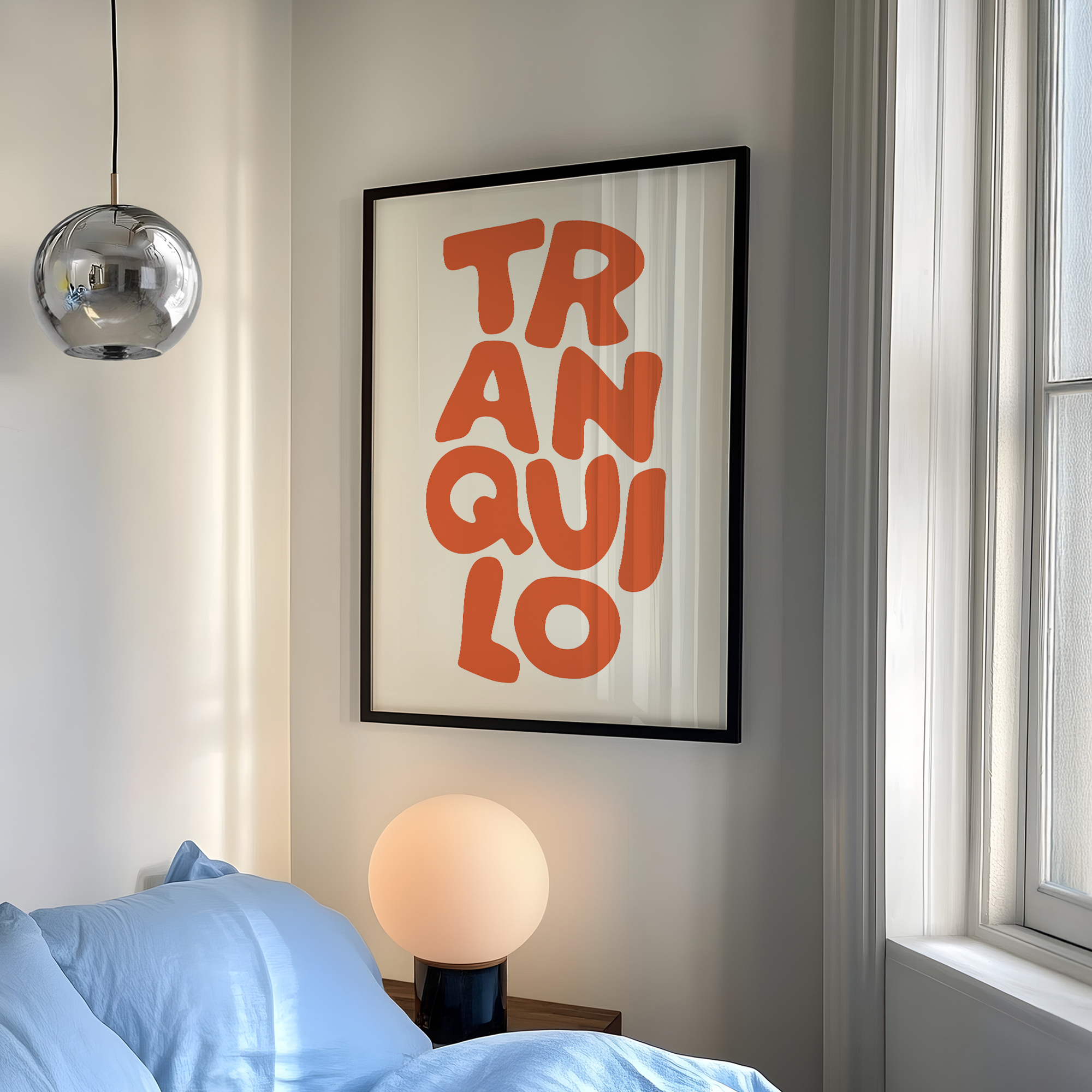 Boho Tranquilo Orange Cream Re - Custom Map Poster のレビューと価格