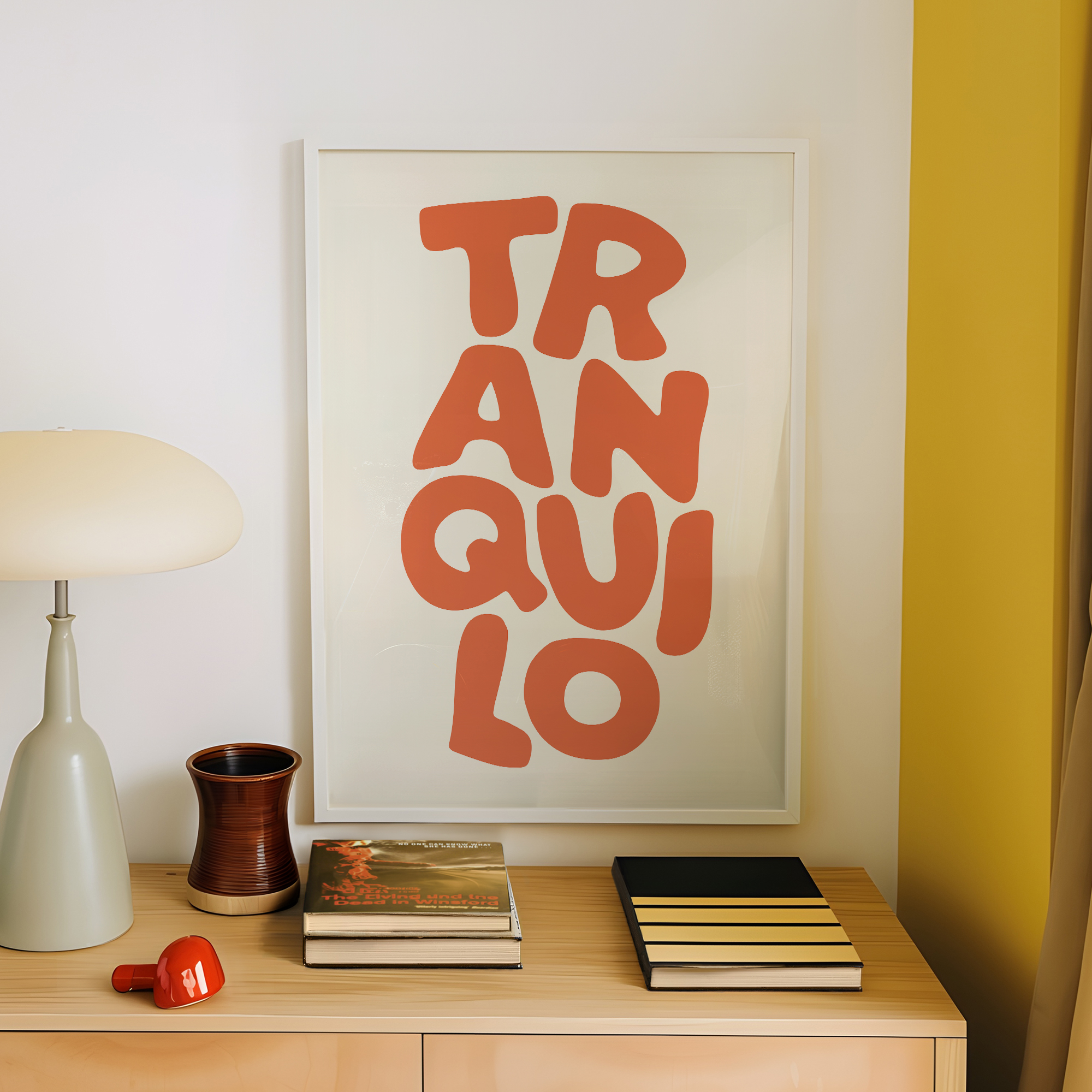 Boho Tranquilo Orange Cream Re - Custom Map Poster のレビューと価格