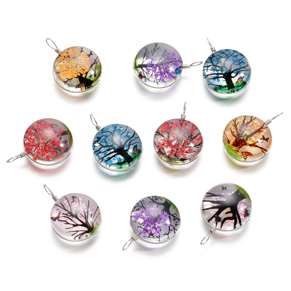 5pcs/lot 20x29mm Jewelry Cryst - Birth Flower Necklace のレビューと価格