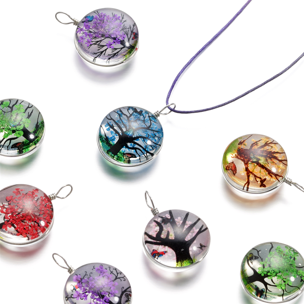 5pcs/lot 20x29mm Jewelry Cryst - Birth Flower Necklace のレビューと価格