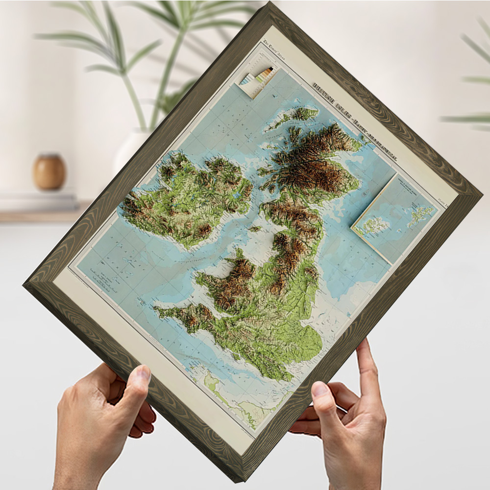 3D Relief Map of 1922 British  - Custom Map Poster のレビューと価格