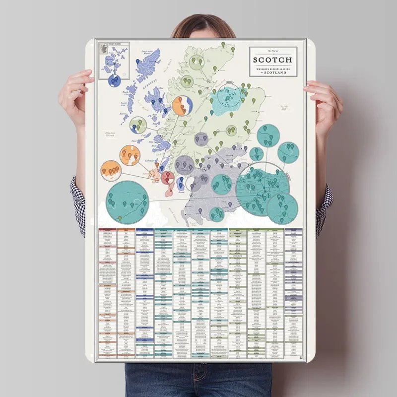 Whiskies of Scotland Poster Ma - Custom Map Poster のレビューと価格