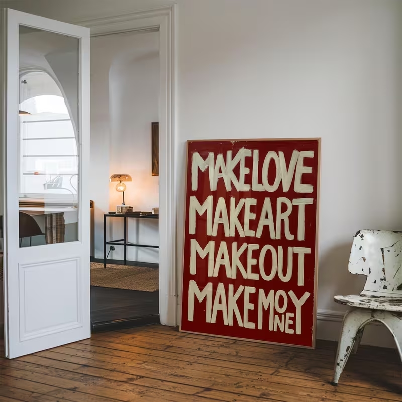 Modern,Retro Self Made Love Ki - Custom Map Poster のレビューと価格