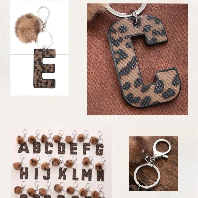 A-M Fashion Leopard Alphabet A - Monogram Keychain Leather のレビューと価格