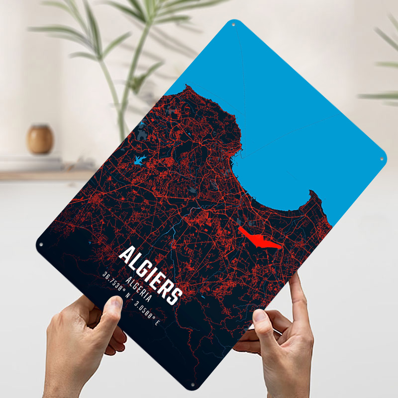 Algiers City Map Metal Poster  - Custom Map Poster のレビューと価格