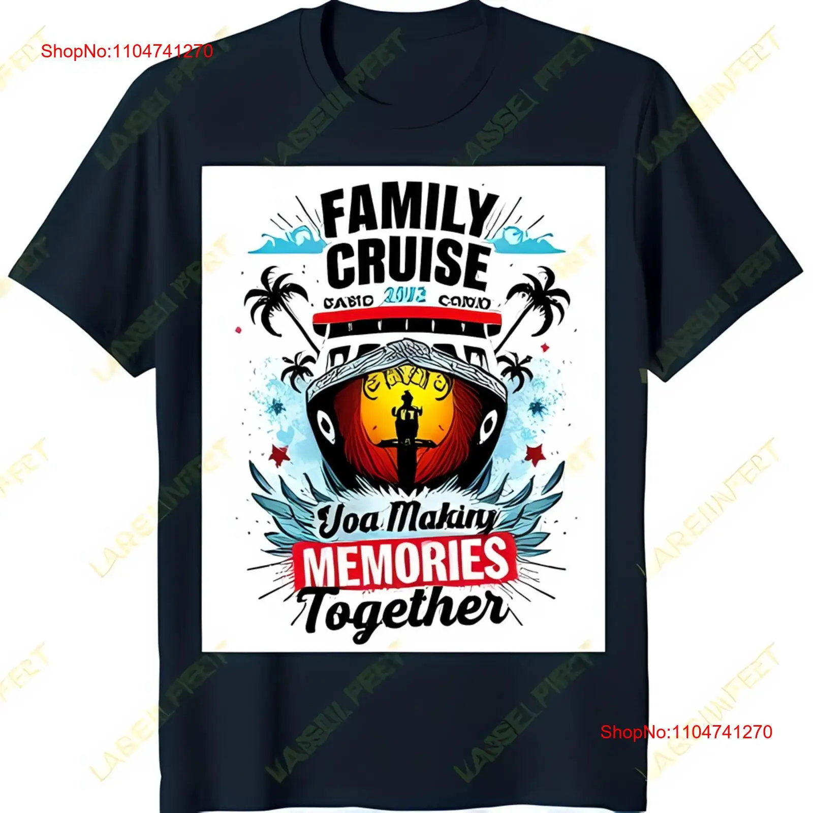 Dark Blue Family Cruise T Shir - Family Tree Print のレビューと価格