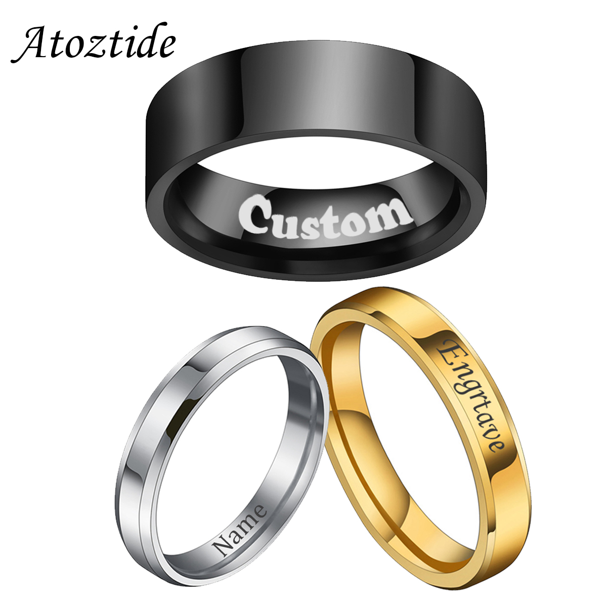 Atoztide 4/6/8mm Personalized  - Initial Ring Custom のレビューと価格