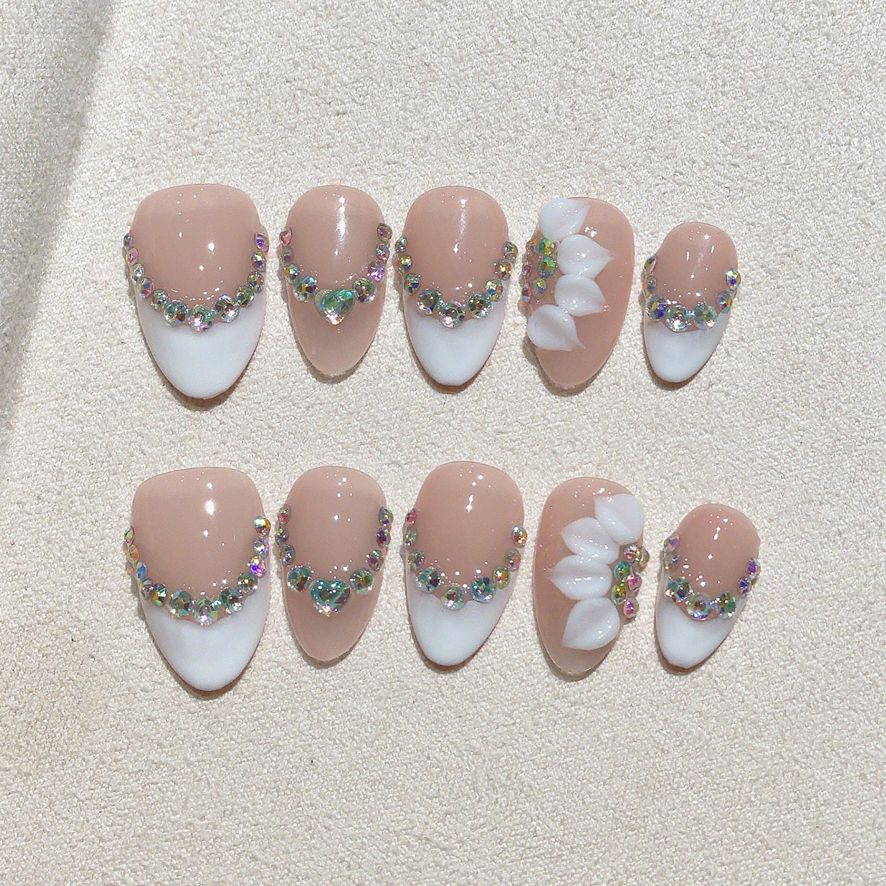 10pcs Short Almond Handmade Pr - Pressed Flower Art のレビューと価格