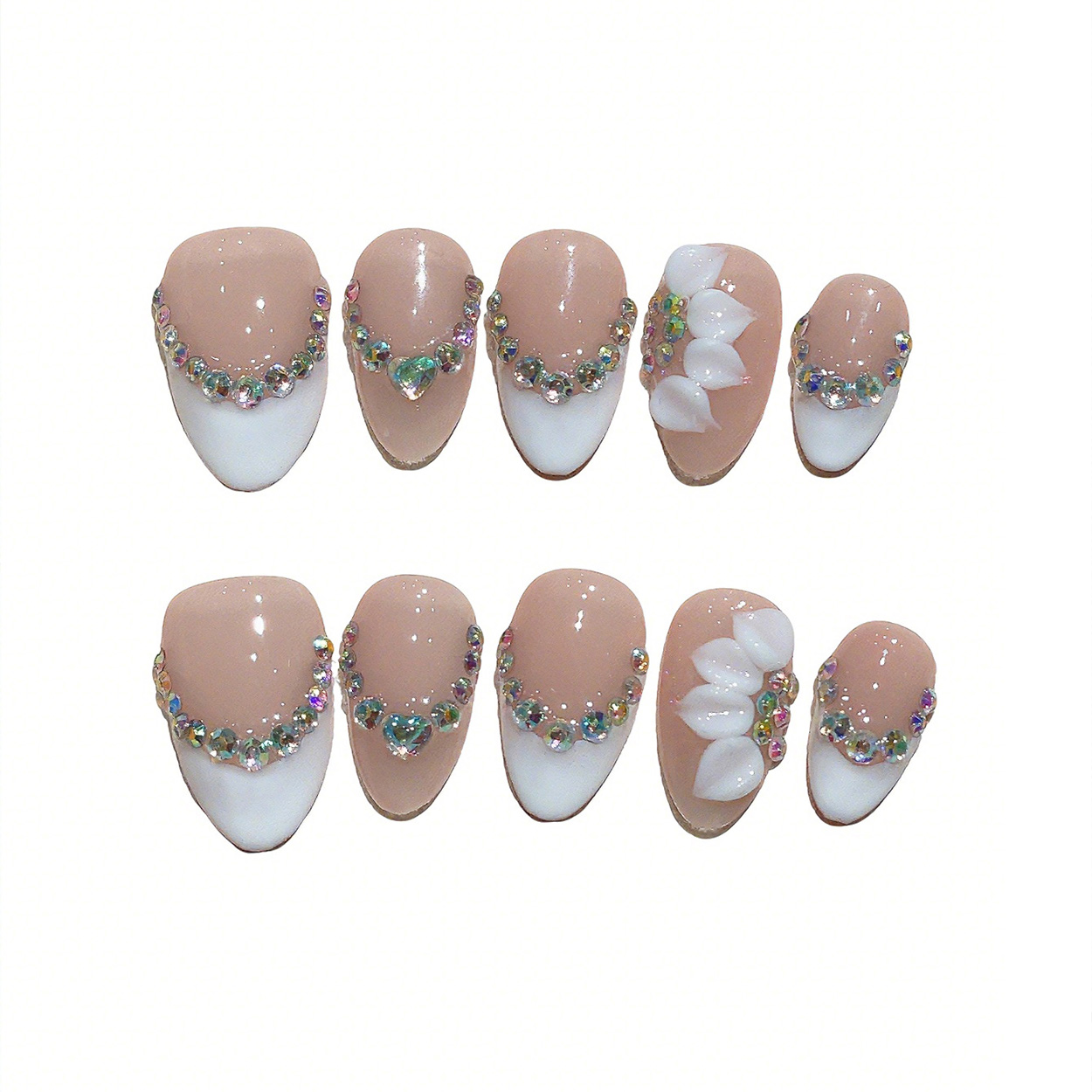 10pcs Short Almond Handmade Pr - Pressed Flower Art のレビューと価格