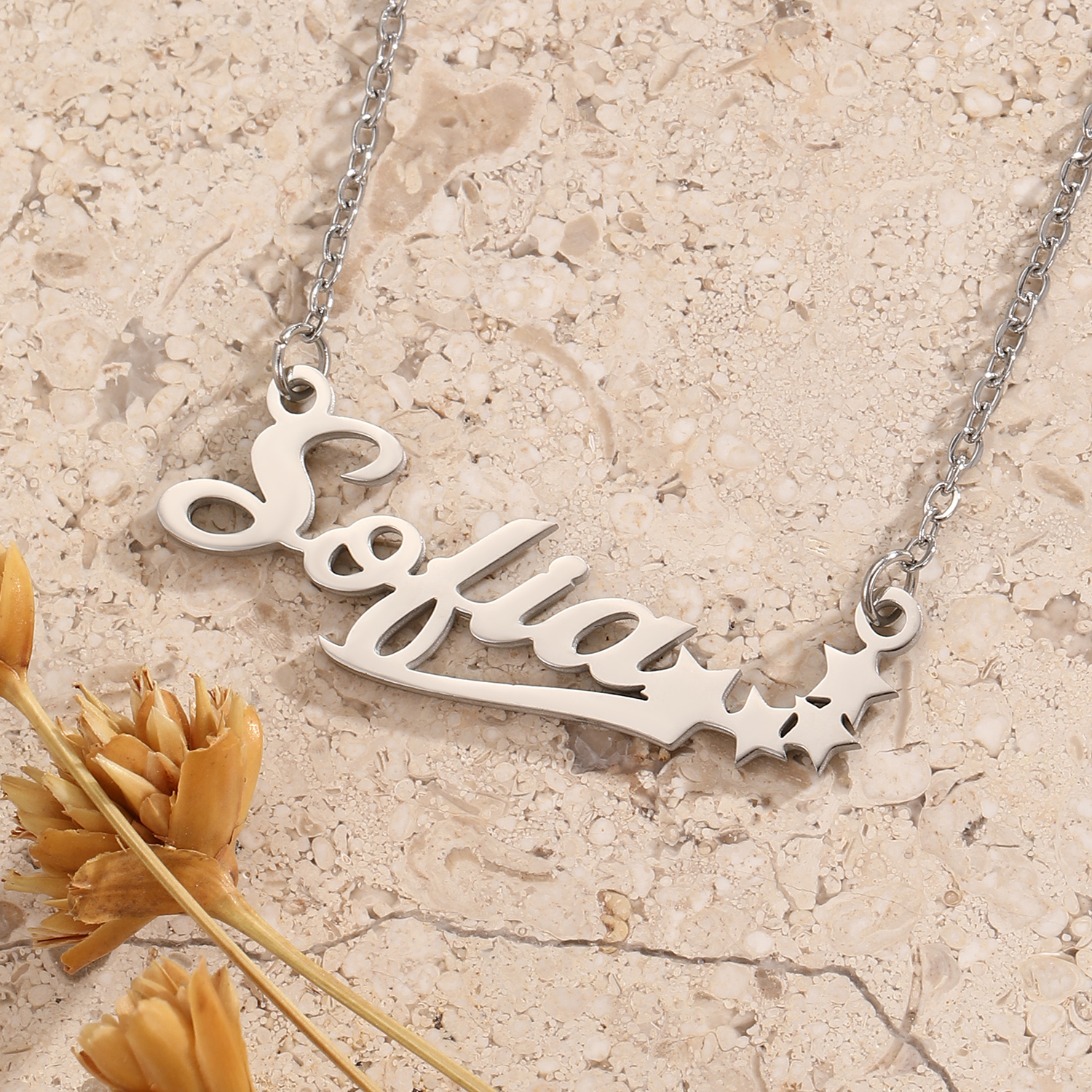 Stainless Steel Star Letter Pe - Name Necklace Custom のレビューと価格