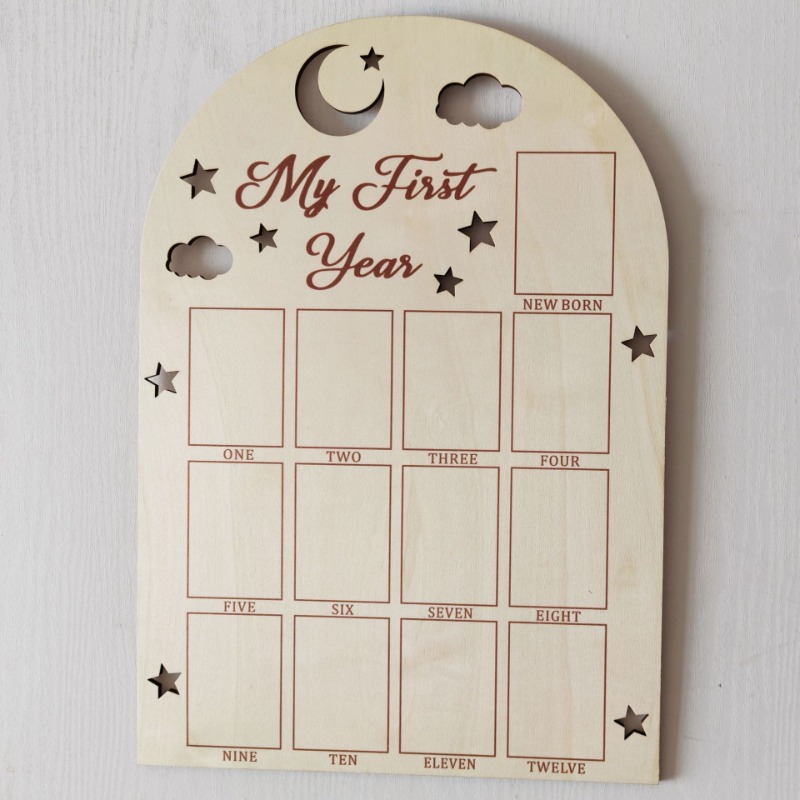 Wooden Baby Commemorative Phot - Engraved Wood Frame のレビューと価格