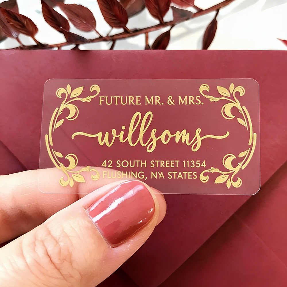Personalized Clear Gold Foil E - Personalised Candle Label のレビューと価格