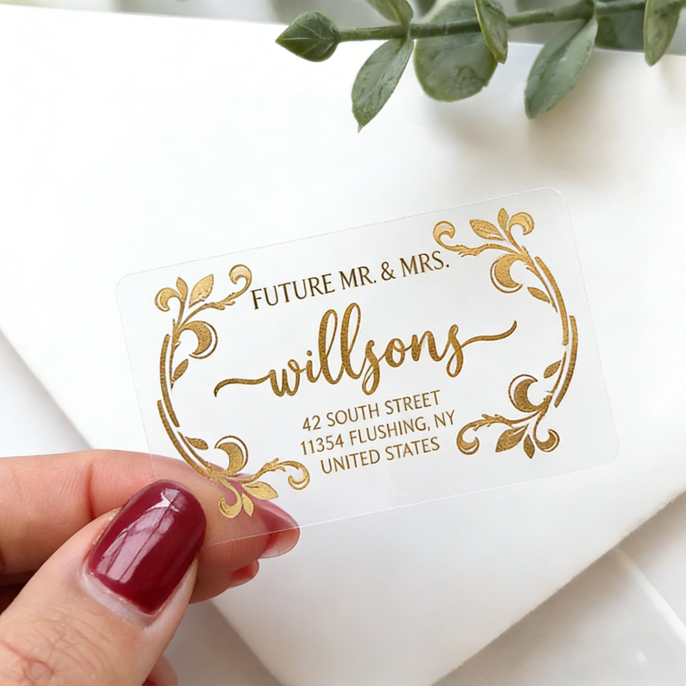 Personalized Clear Gold Foil E - Personalised Candle Label のレビューと価格