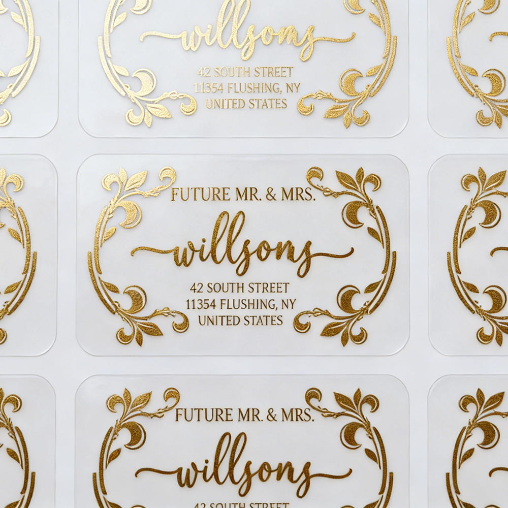 Personalized Clear Gold Foil E - Personalised Candle Label のレビューと価格