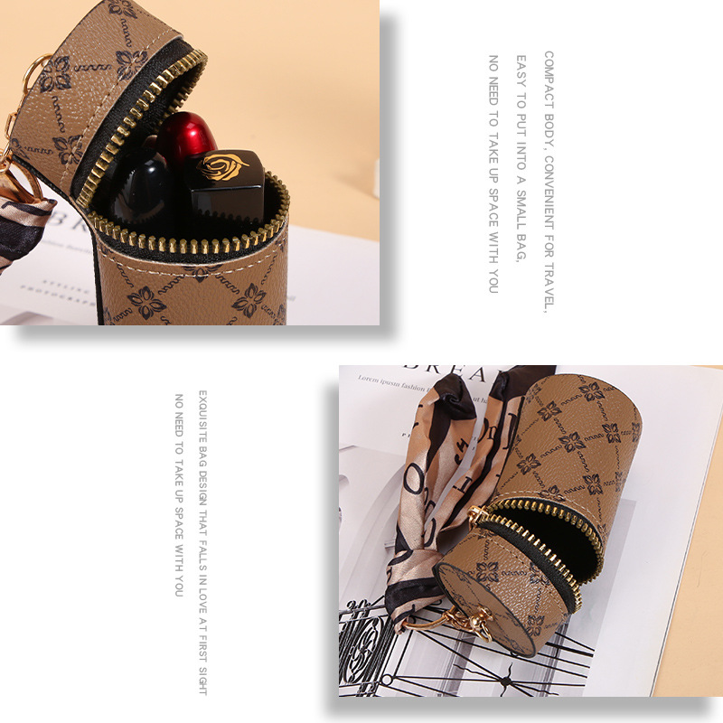 Scarf Pattern Lipstick Keychai - Monogram Keychain Leather のレビューと価格