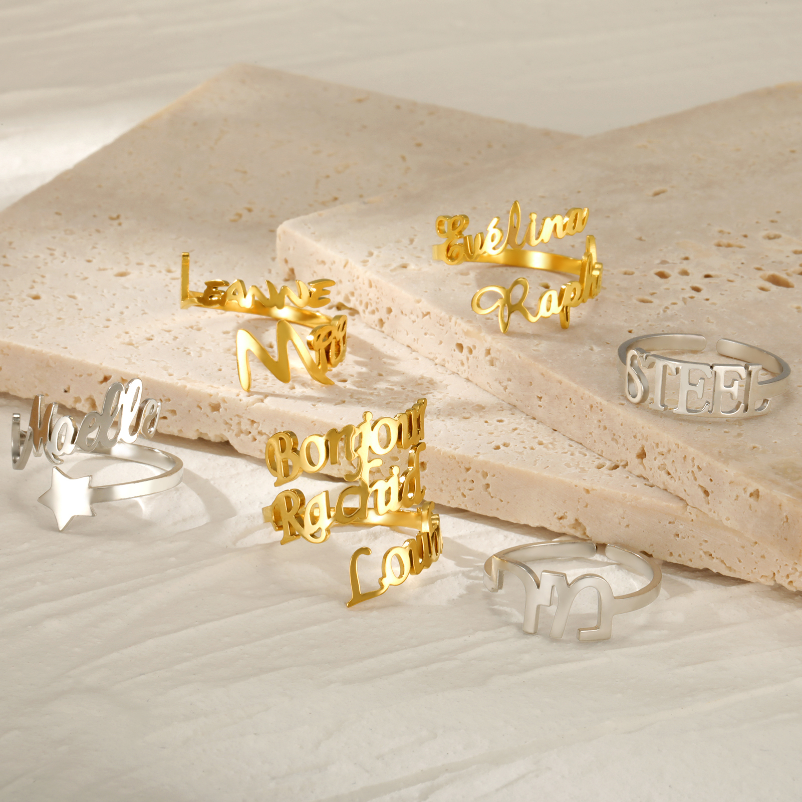 Custom Double Name Rings for W - Initial Ring Custom のレビューと価格