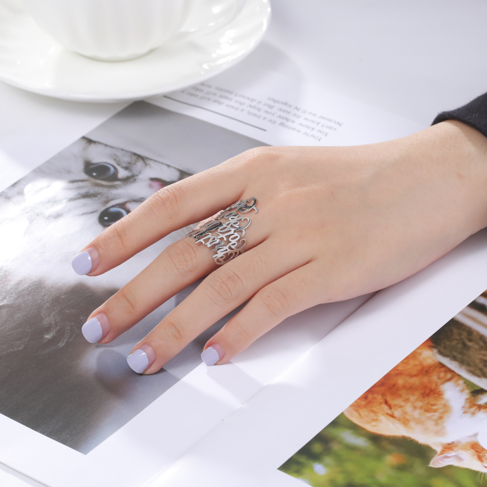 Custom Double Name Rings for W - Initial Ring Custom のレビューと価格