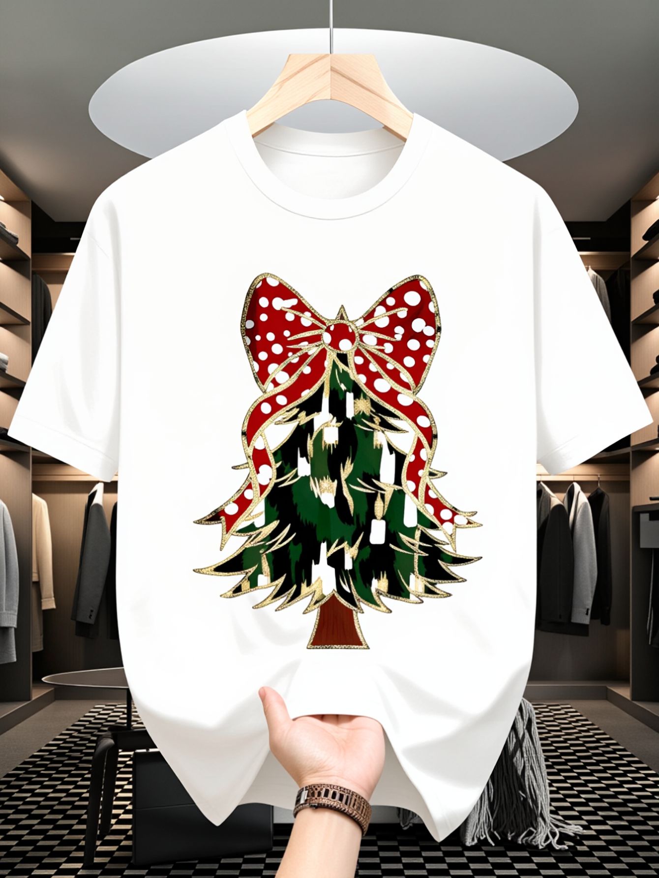 Men's T-Shirt, Christmas Tree  - Family Tree Print のレビューと価格