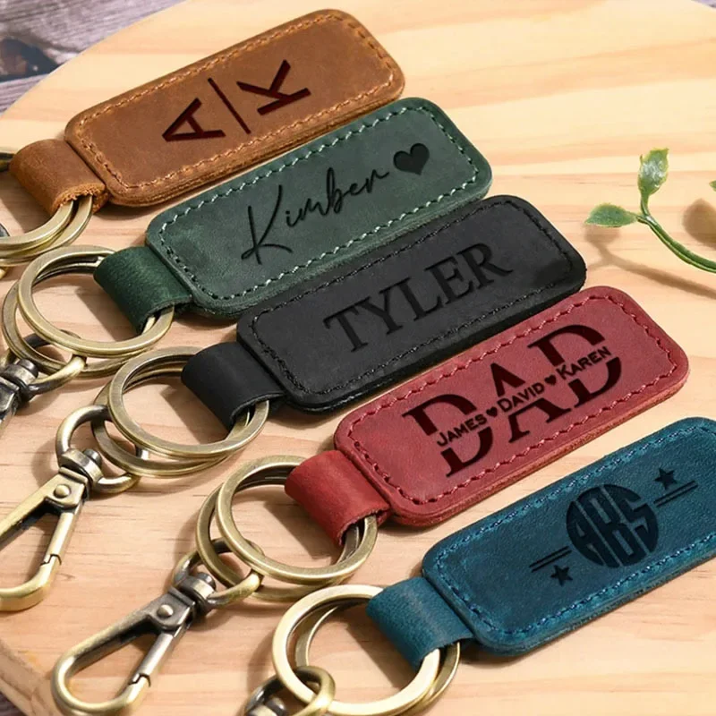 Laser Custom Logo Leather Keyc - Initial Ring Custom のレビューと価格