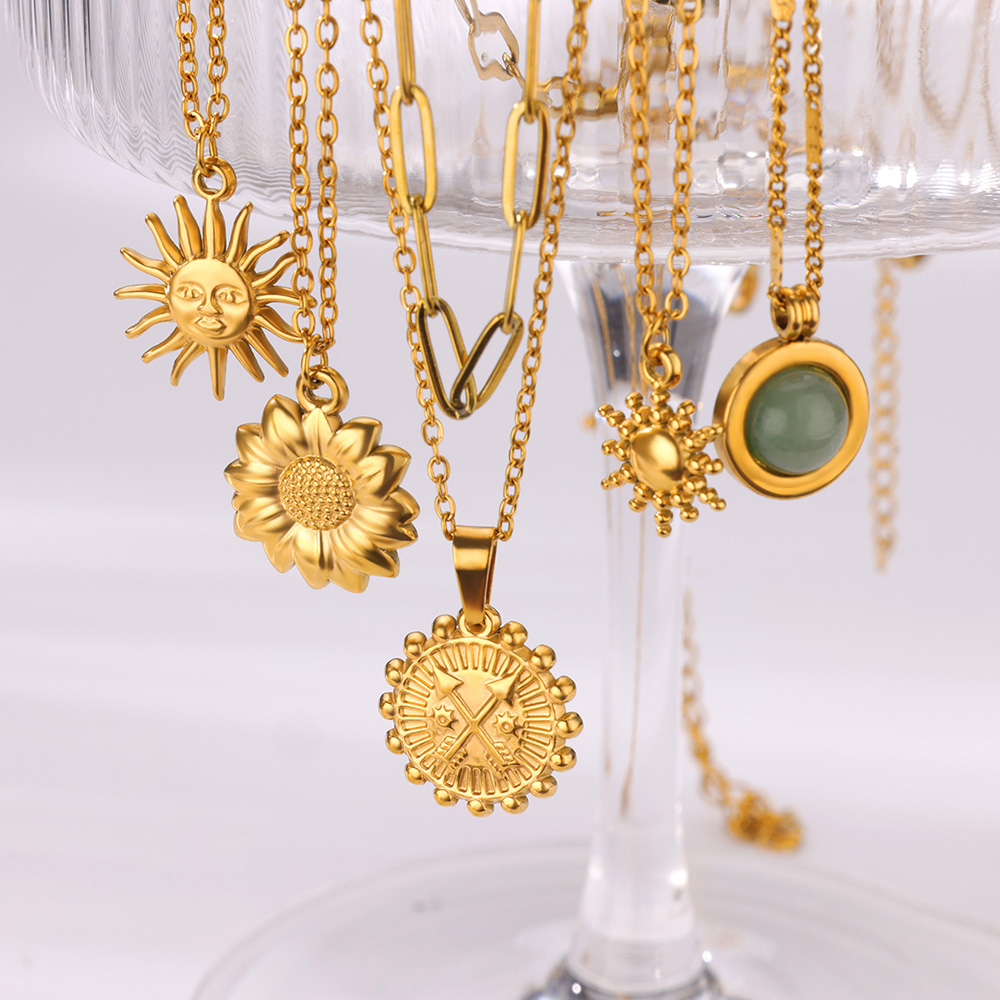 Stainless Steel Geometric Neck - Birth Flower Necklace のレビューと価格