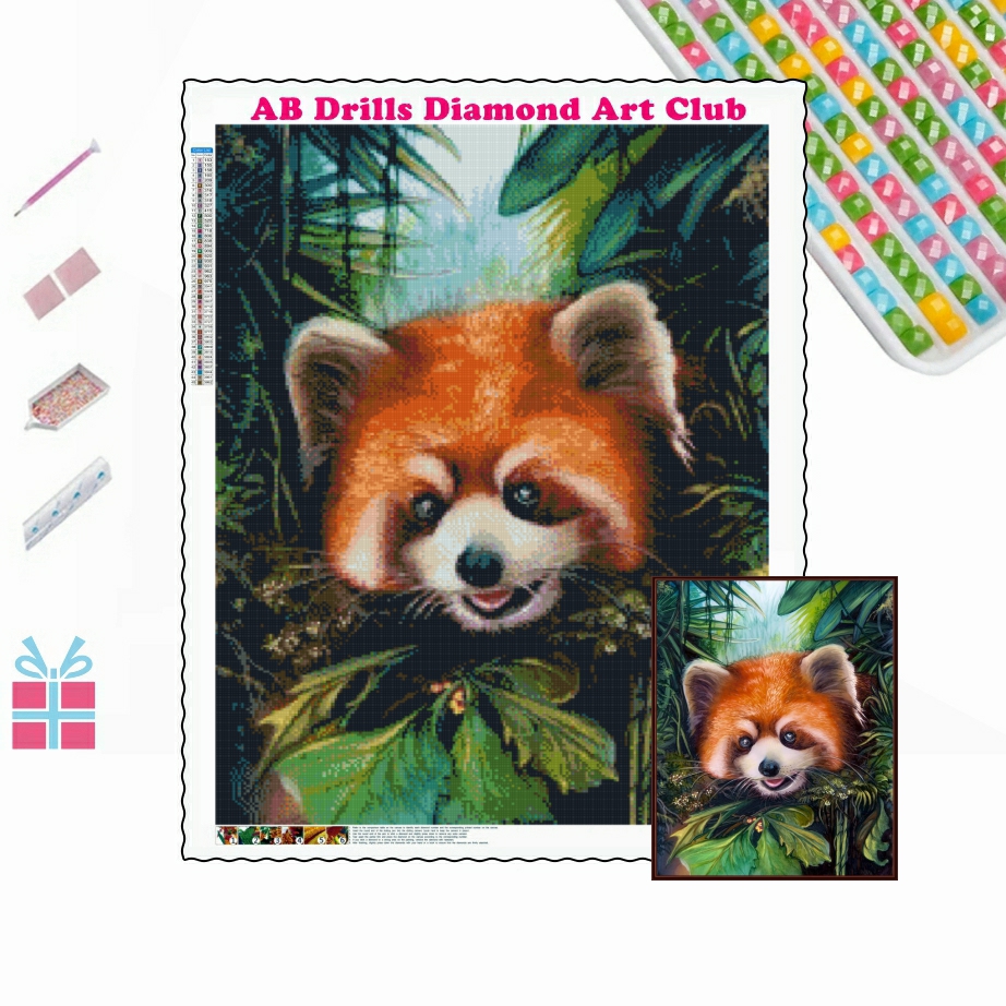 Red Panda 5D DIY AB Drills Dia - Photo Mosaic Print のレビューと価格