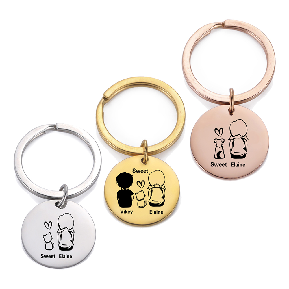 Family Personalized Keychain C - Initial Ring Custom のレビューと価格