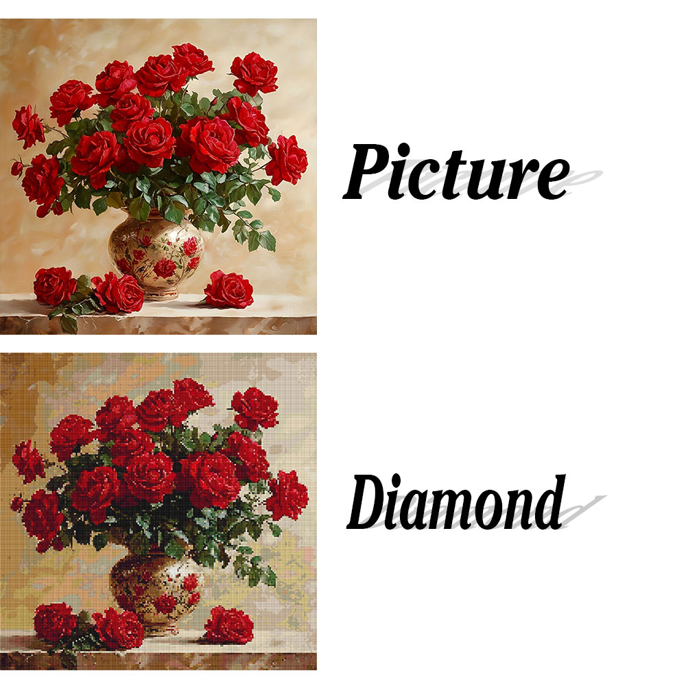 Rose Diamond Painting Full Squ - Photo Mosaic Print のレビューと価格