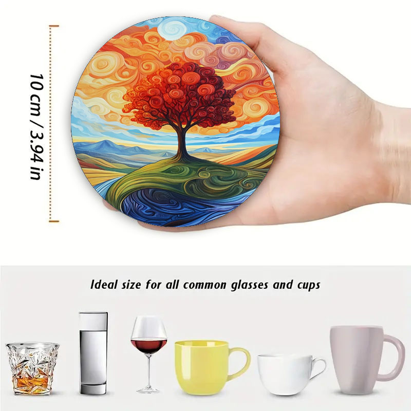 4 tree print coasters, suitabl - Family Tree Print のレビューと価格