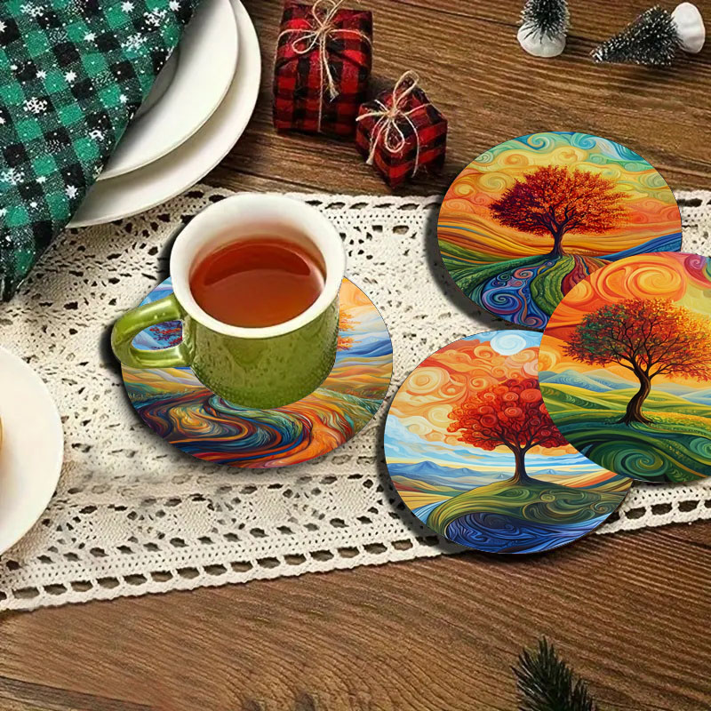4 tree print coasters, suitabl - Family Tree Print のレビューと価格