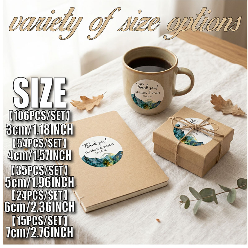 Custom Mountain Logo Round Sti - Personalized Name Box のレビューと価格