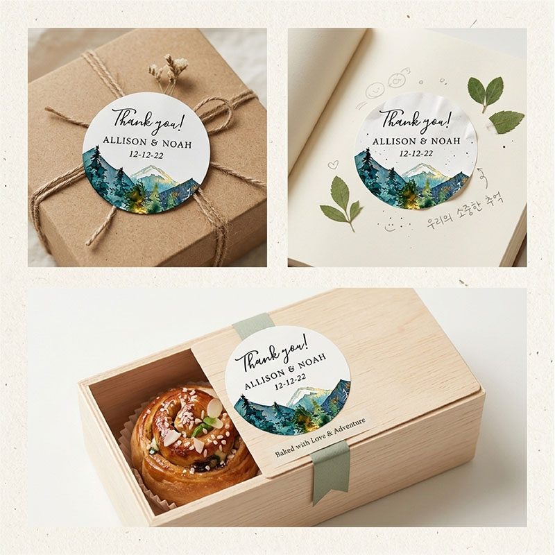 Custom Mountain Logo Round Sti - Personalized Name Box のレビューと価格