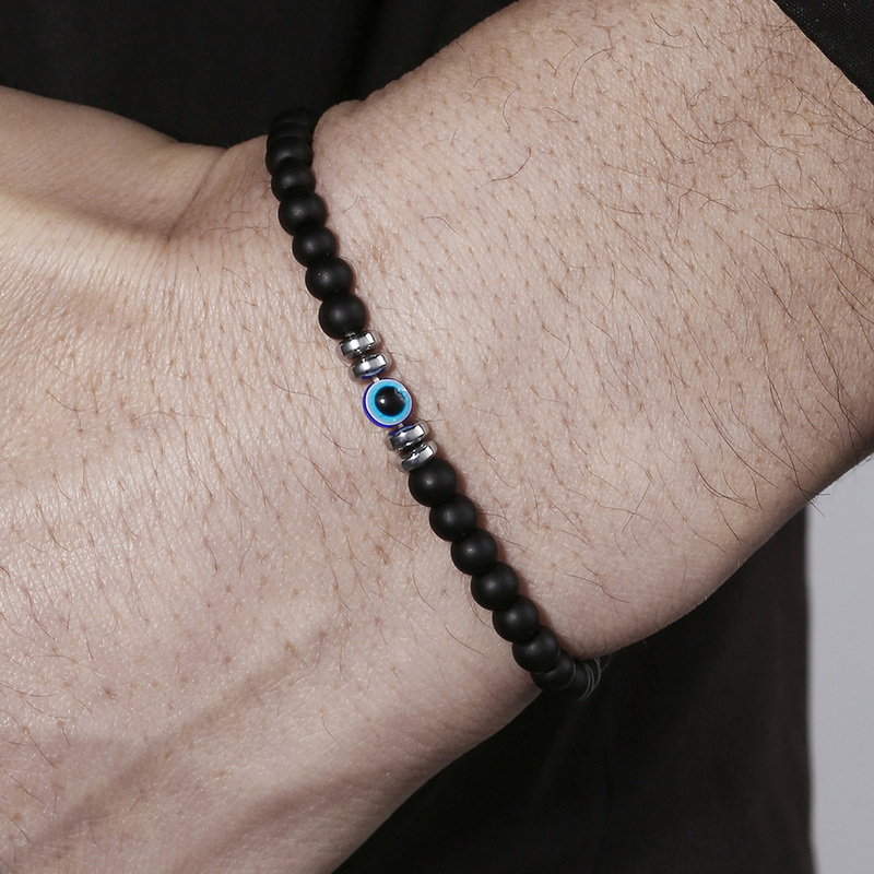 Trendy 4mm Obsidian Hematite N - Coordinates Bracelet のレビューと価格