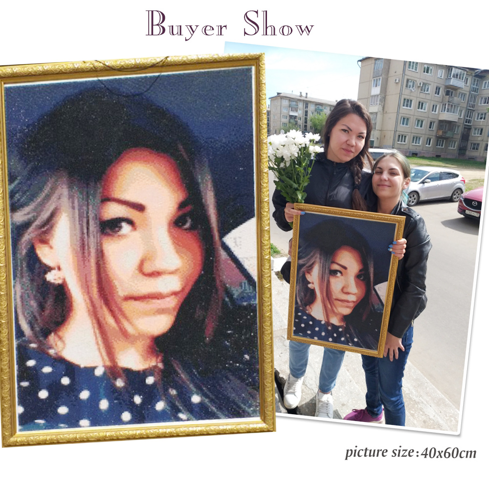 HUACAN Customized Photo 5D Diy - Photo Mosaic Print のレビューと価格