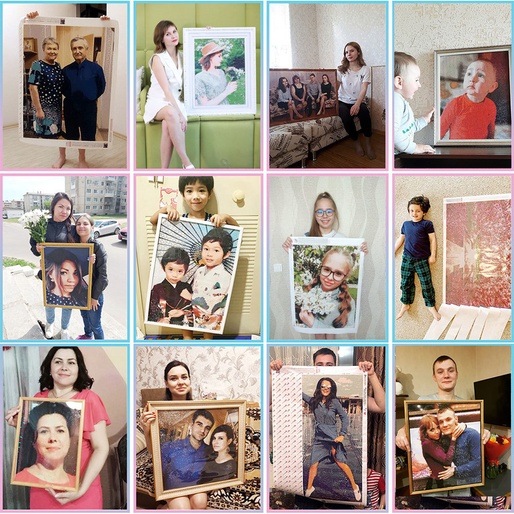 HUACAN Customized Photo 5D Diy - Photo Mosaic Print のレビューと価格