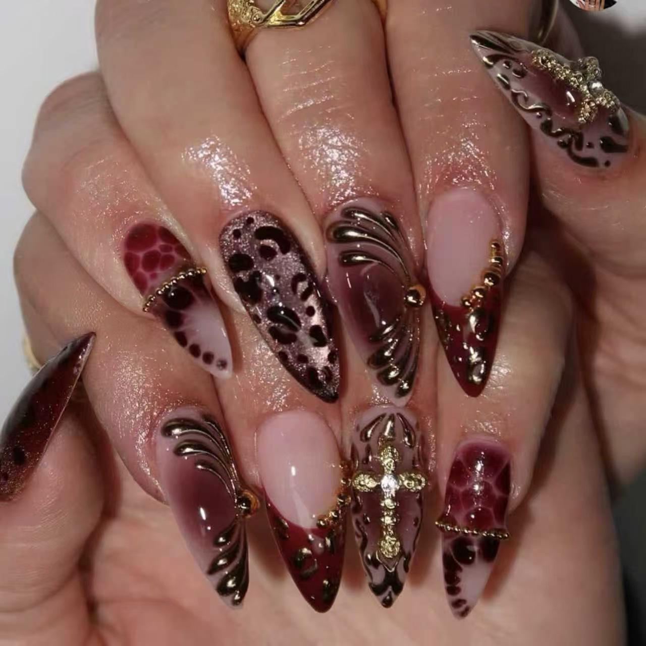 Medium fake nails for women gr - Pressed Flower Art のレビューと価格