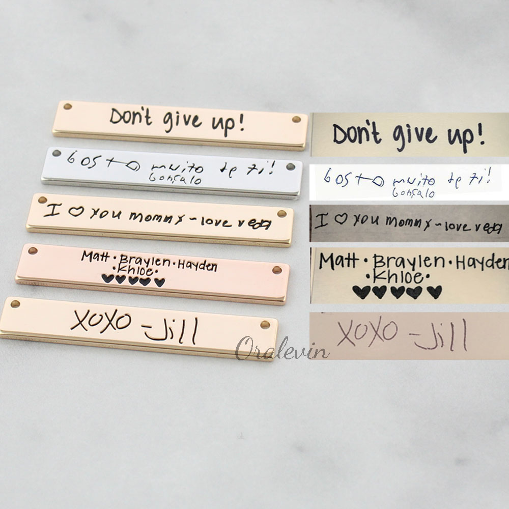 Personalized Custom Actual Han - Handwriting Necklace Bar のレビューと価格