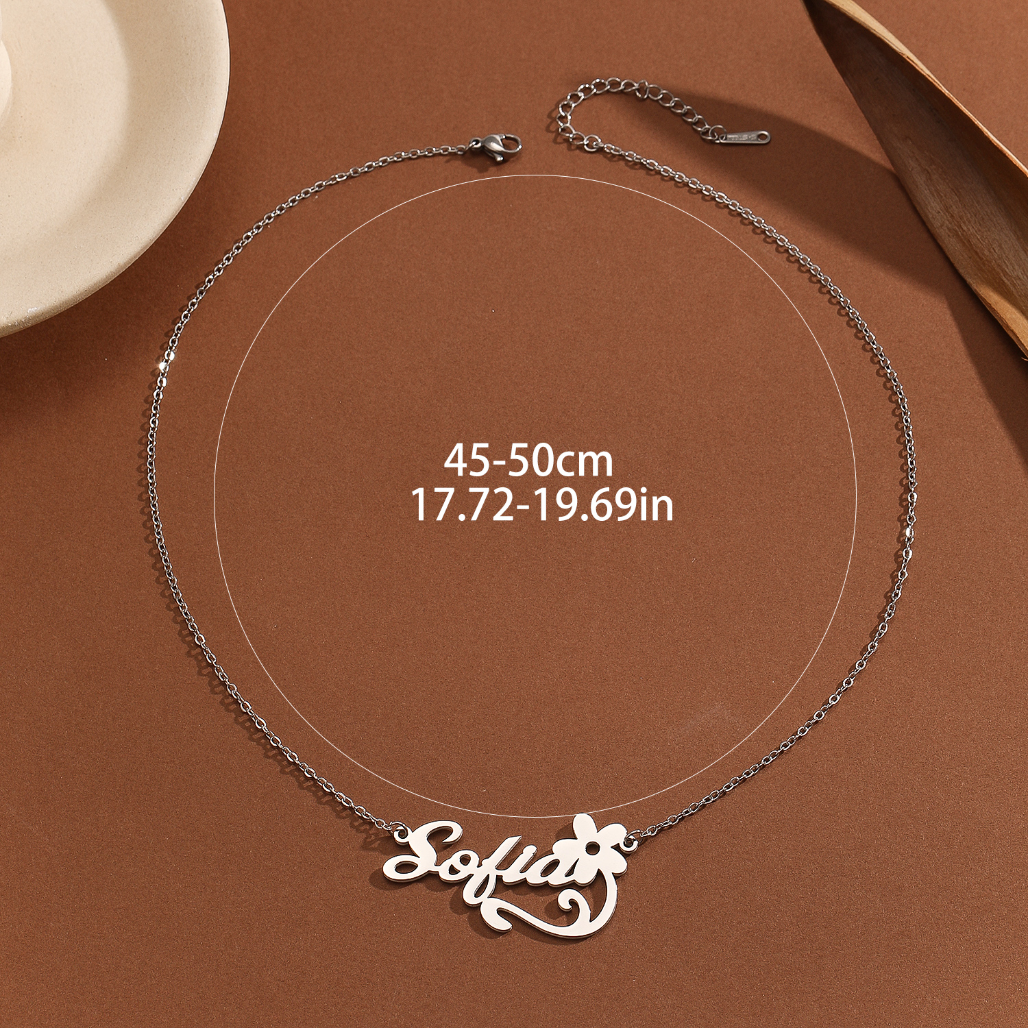 Stainless Steel Flower Letter  - Name Necklace Custom のレビューと価格