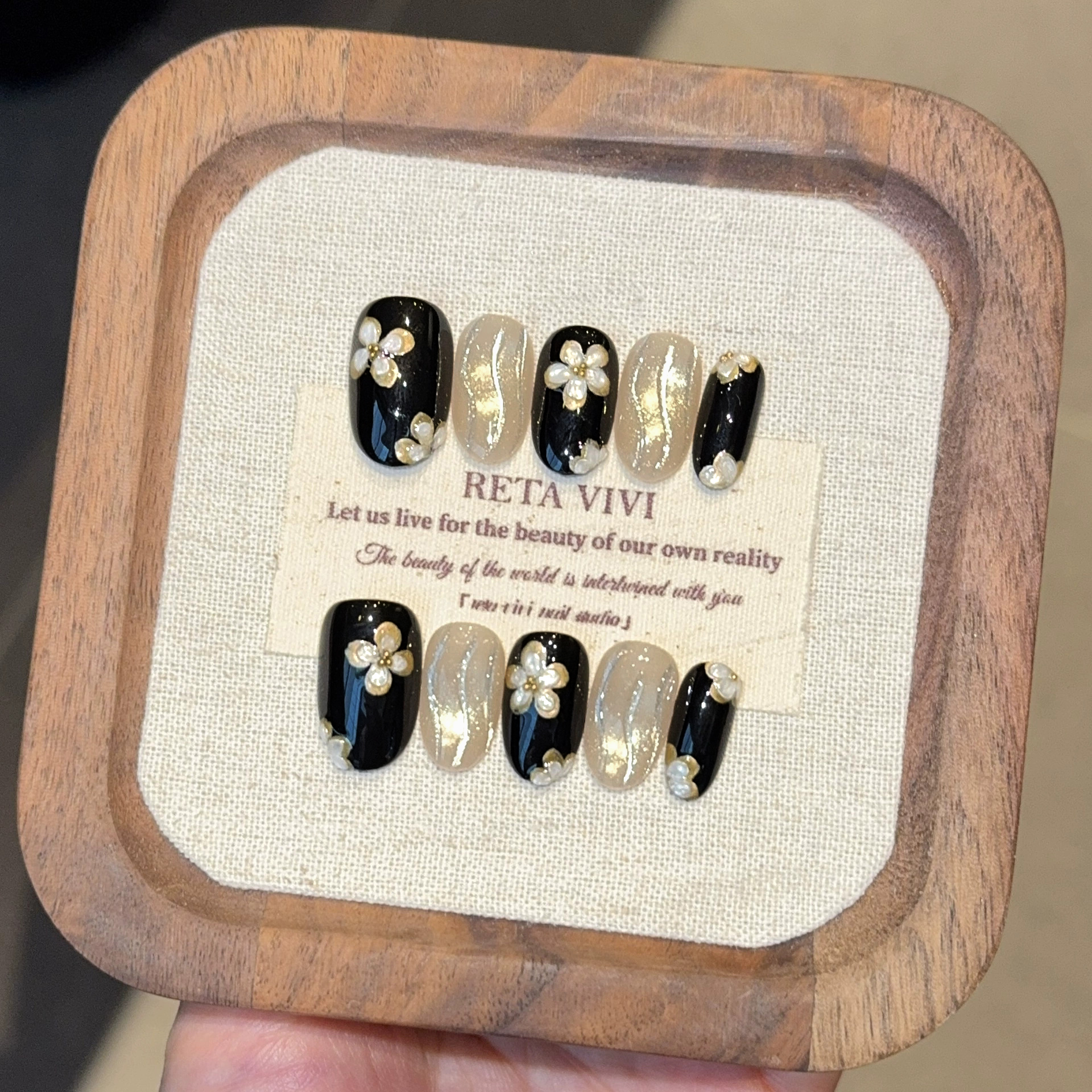 10Pcs Short Oval Black Color H - Pressed Flower Art のレビューと価格