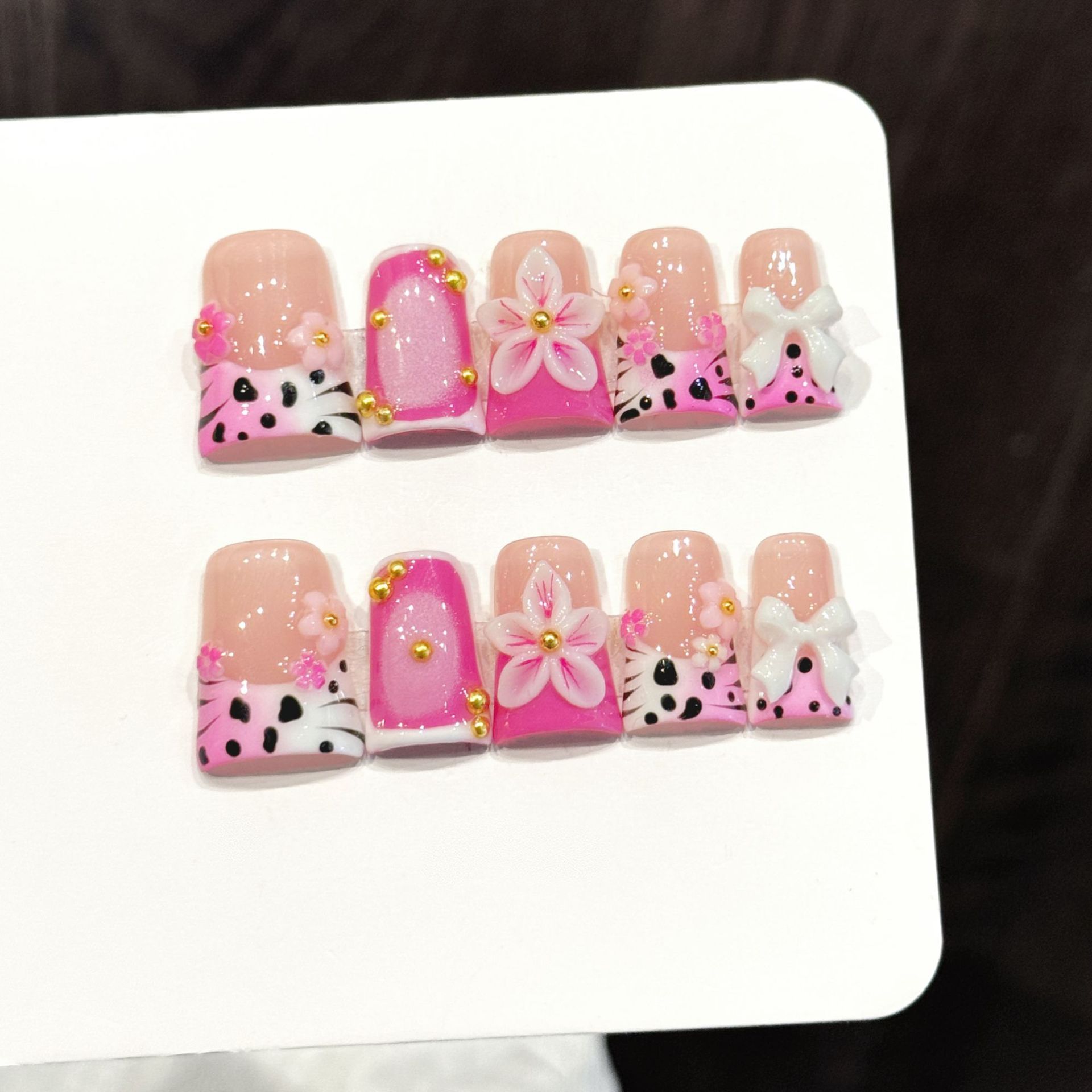 10pcs Ocean Style Fake Nails D - Pressed Flower Art のレビューと価格