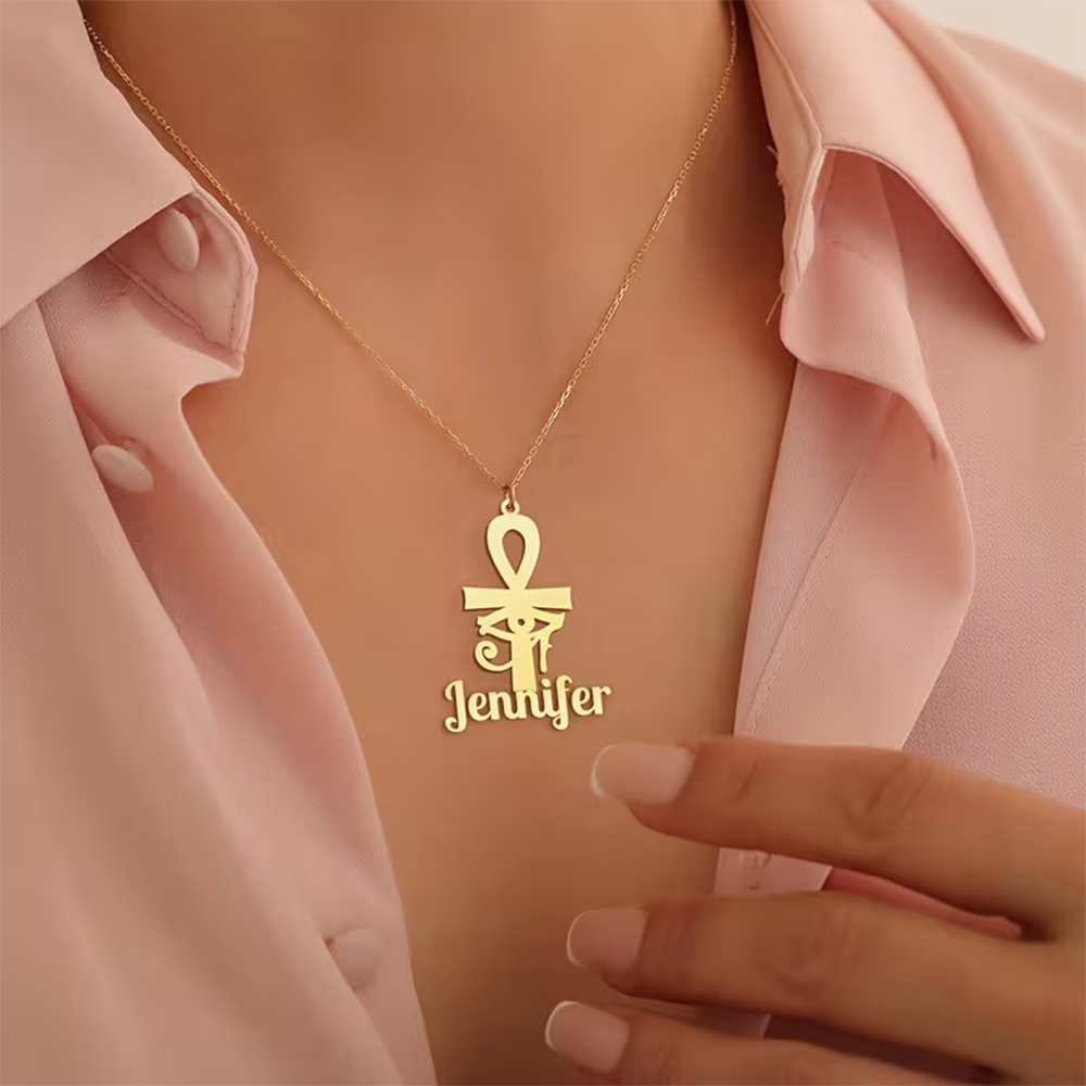 Custom Name Necklace Egyptian  - Name Necklace Custom のレビューと価格