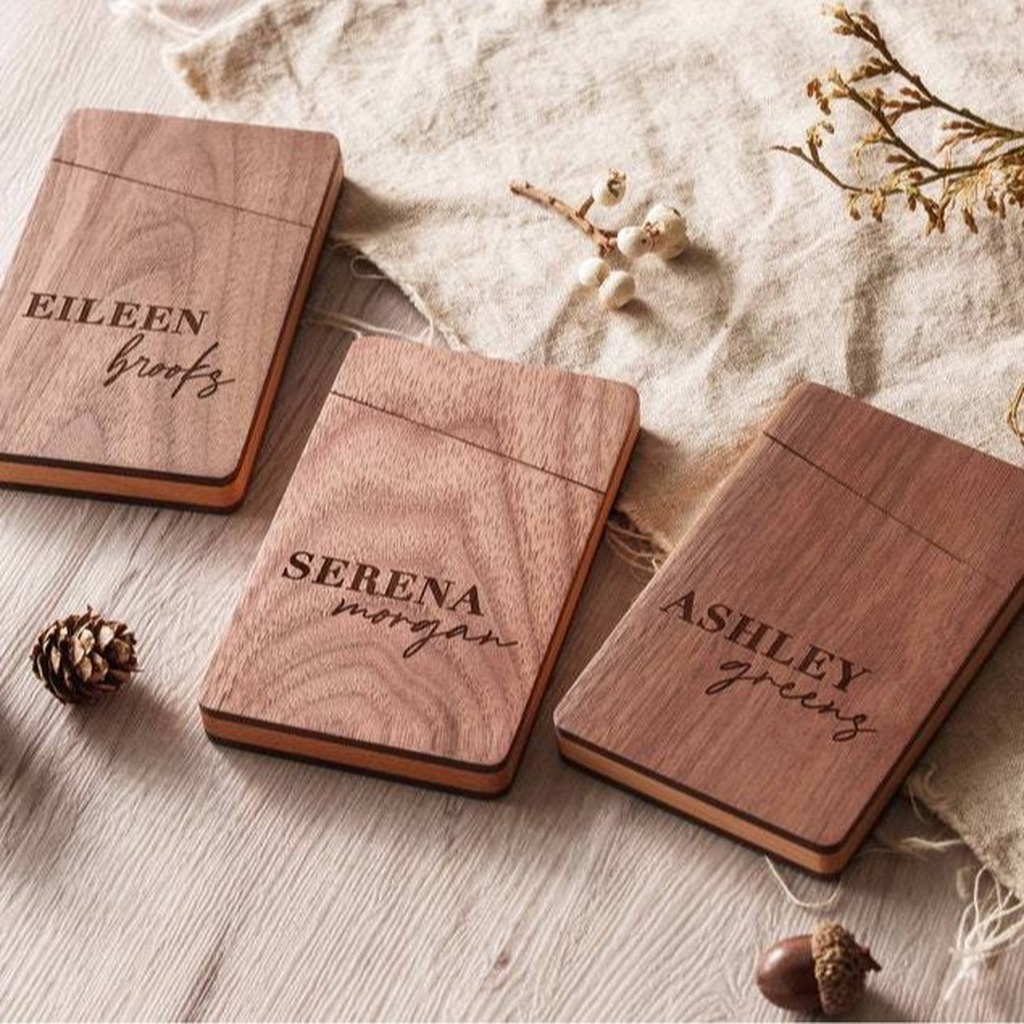 Business Card Holder Wooden Of - Personalized Name Box のレビューと価格