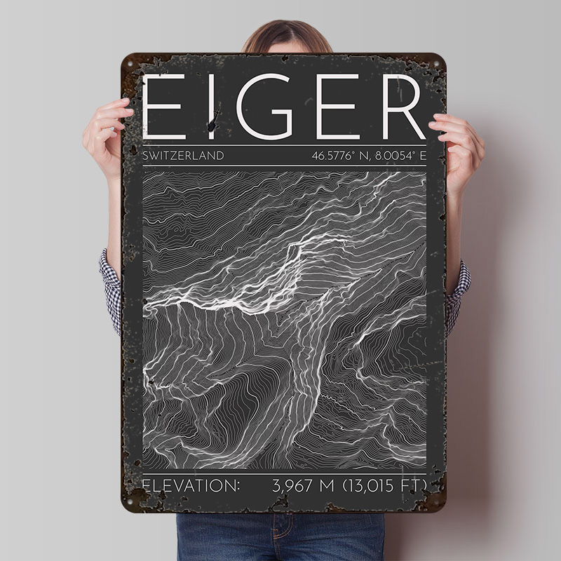 Eiger Mountain Topographic Con - Custom Map Poster のレビューと価格