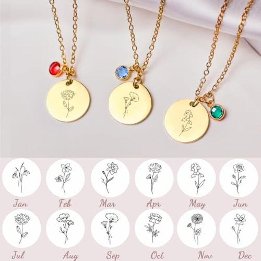 Birth Flower Necklaces for Wom - Birth Flower Necklace のレビューと価格