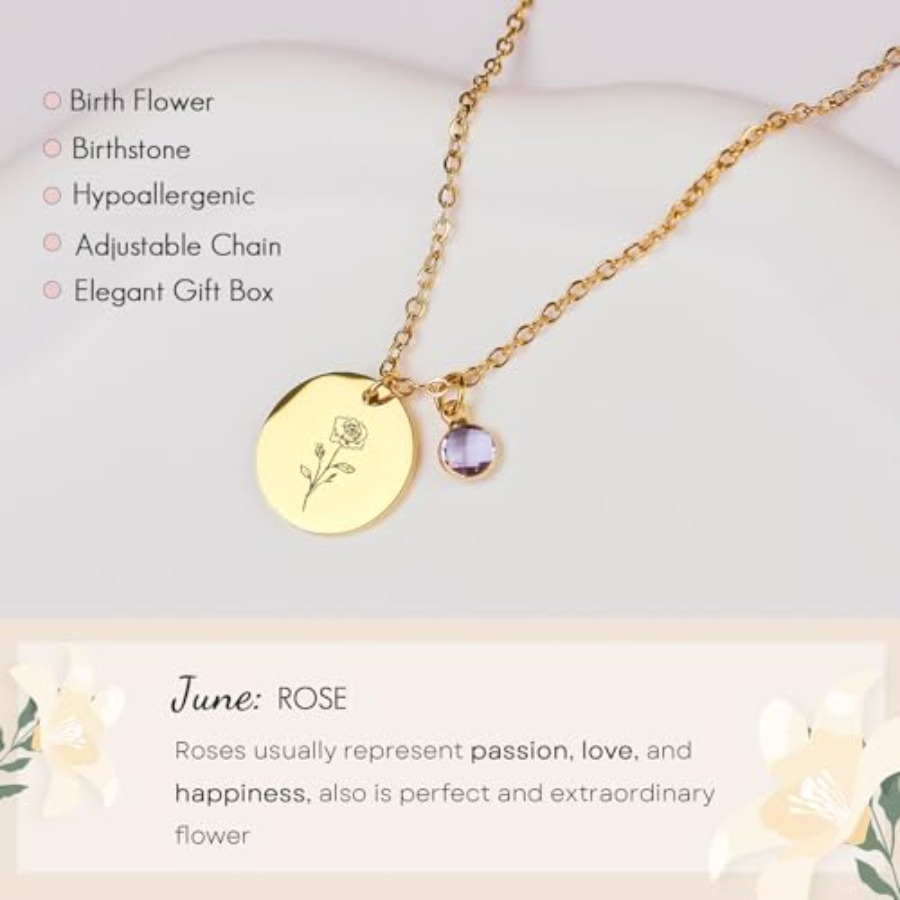 Birth Flower Necklaces for Wom - Birth Flower Necklace のレビューと価格