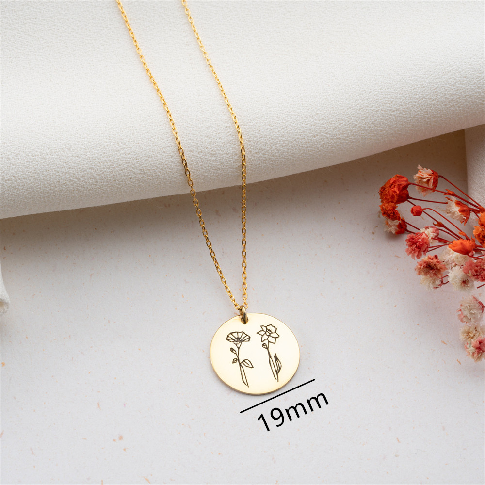 Family Birth flower Necklace C - Birth Flower Necklace のレビューと価格